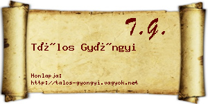 Tálos Gyöngyi névjegykártya