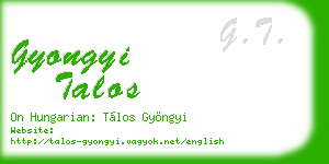 gyongyi talos business card