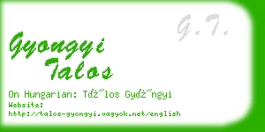 gyongyi talos business card